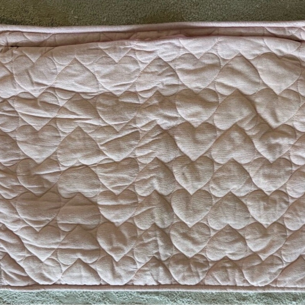 UGG Quilted Heart-Pattern Bedding Pad in Pale Pink